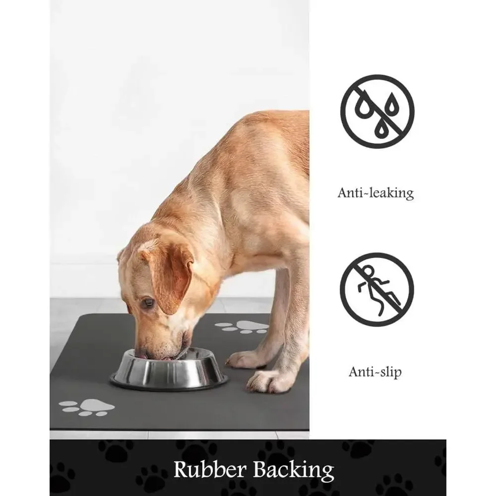 Pet Feeding Mat-Absorbent Dog Mat for Food and Water Bowl-No Stains Quick Dry Do